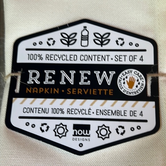 ECO-friendly/wrinkle resistant now DES ivory 100% recycled content napkins-NWT - Picture 3 of 12